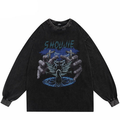"Black Lighting" Unisex Men Women Streetwear Graphic Sweatshirt Daulet Apparel