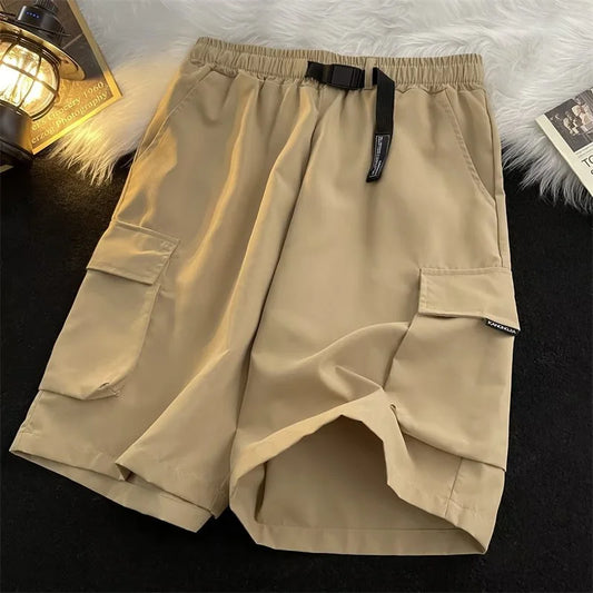 summer mens breathable cargo shorts 2025 multi pockets shorts homme loose gym short pants casual outdoor beach short overalls utility cargo pants