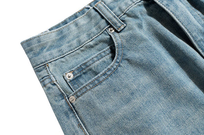 vintage washed blue solid boot cut for men and women straight baggy denim trousers ropa hombre loose casual flare jeans pants unique jeans style 2185