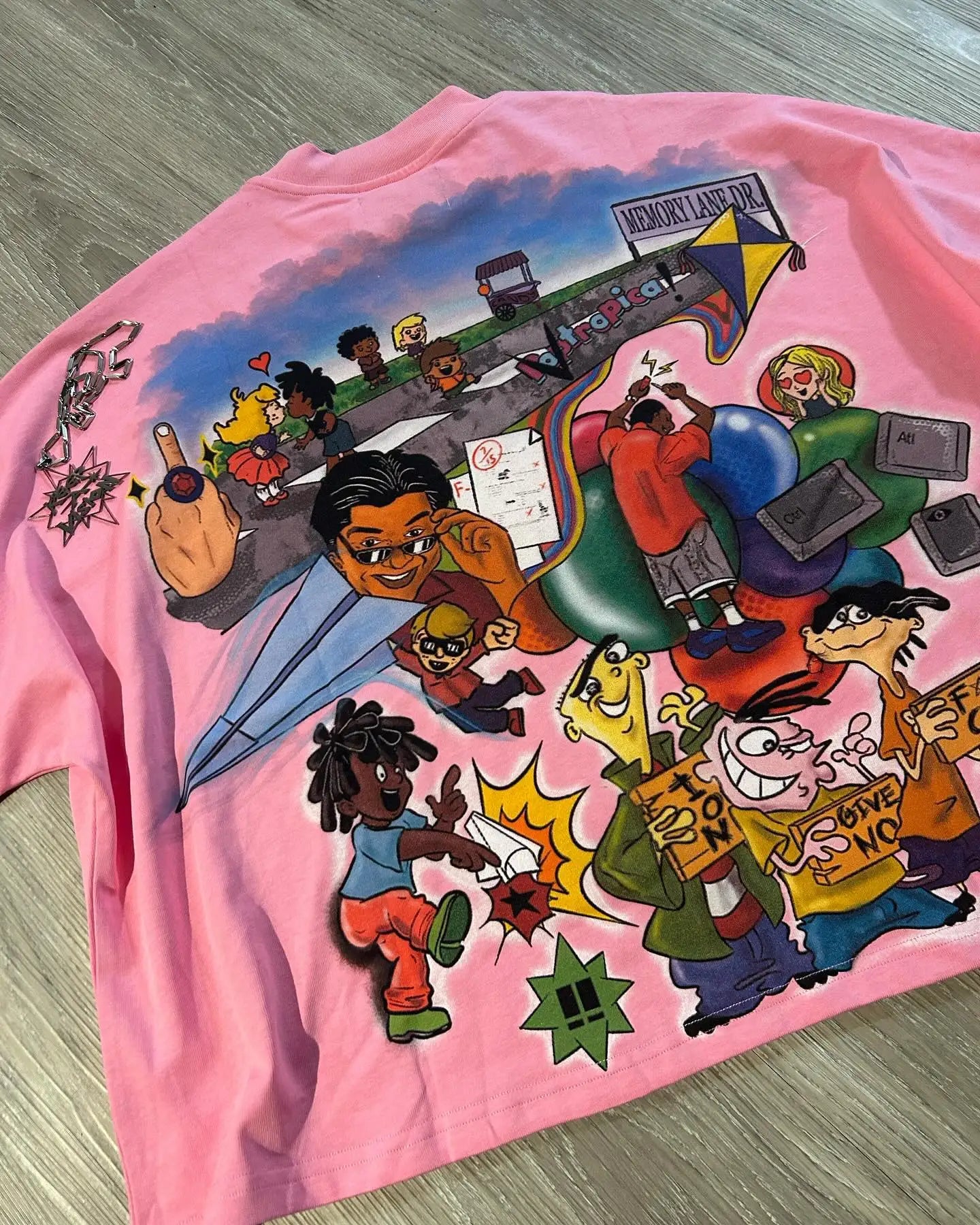 Retro Gothic Cartoon Pattern Oversized T-shirt Women's Spring and Autumn 2024 New Fashion Rock Harajuku Loose Casual y2k Top Street King Limited