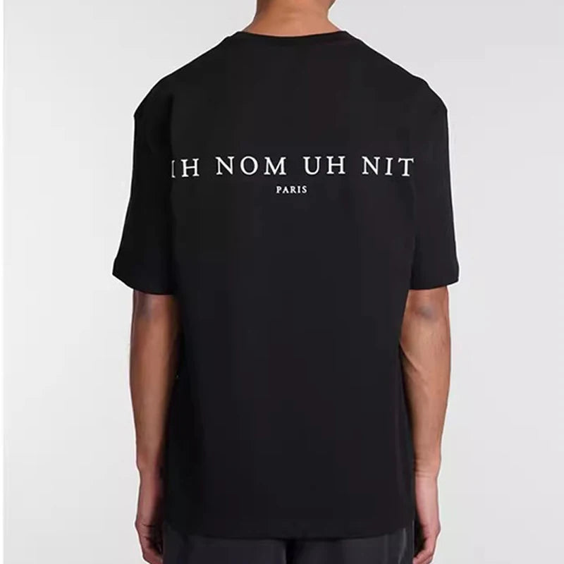 2024ss New IH NOM UH NIT T-shirt Masked Gold Necklace Printing Men Woman Good Quality Chaopai Top Tees Street King Limited