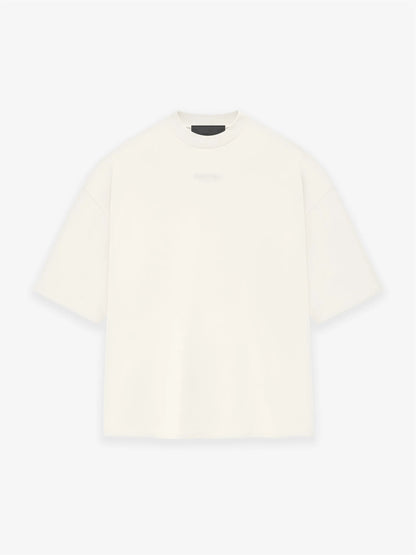 24FW FogEss Cloud Series CleanFit Summer Solid Silicone letters Full Cotton Quality Short Sleeve Tops T Shirt For Summer Street King Limited