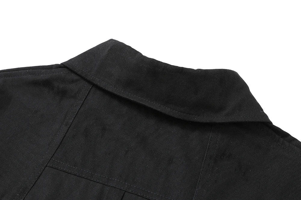 Back Zipper Vibe Style Black Long Sleeve Shirts Jackets for Men Streetwear Y2k Baggy Ropa Hombre Camisas Oversized Loose Coat Street King Limited