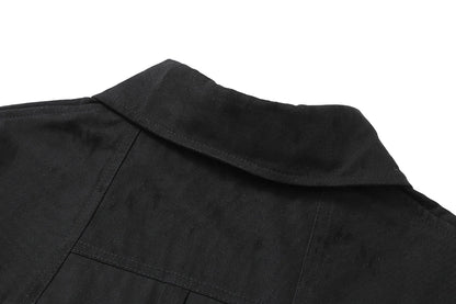 Back Zipper Vibe Style Black Long Sleeve Shirts Jackets for Men Streetwear Y2k Baggy Ropa Hombre Camisas Oversized Loose Coat Street King Limited