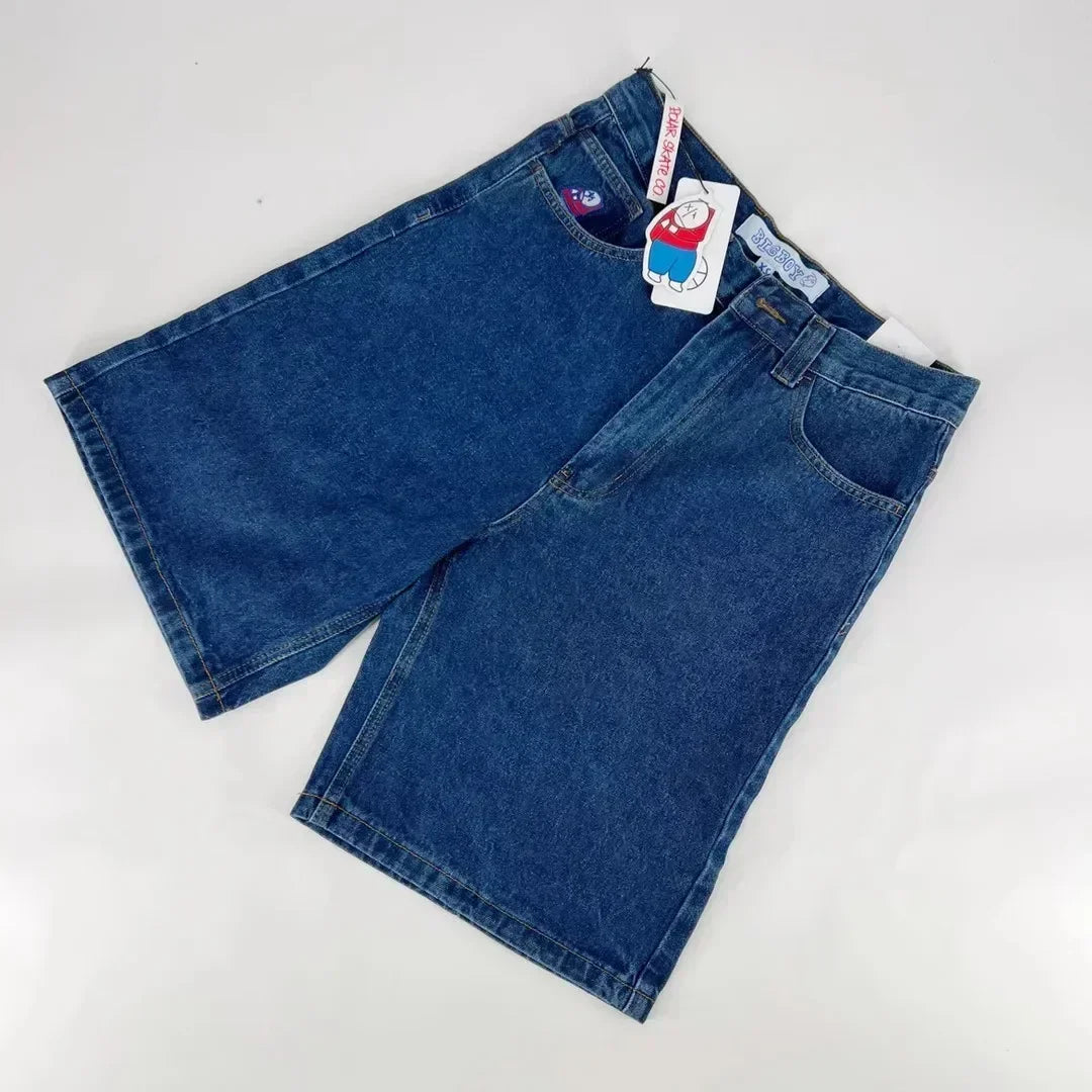 Hip Hop Wexwear Letter Embroidery Graphic Shorts Harajuku Streetwear Y2k Black Jeans Denim Baggy Gym Skate Shorts Men Clothing Street King Limited