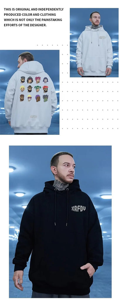 Funny Pixel Figure Graphic Hoodies For Men Autumn Y2K Streetwear Pullovers Hooded Sweatshirts Hombre Harajuku Hip Hop Hoody Street King Limited