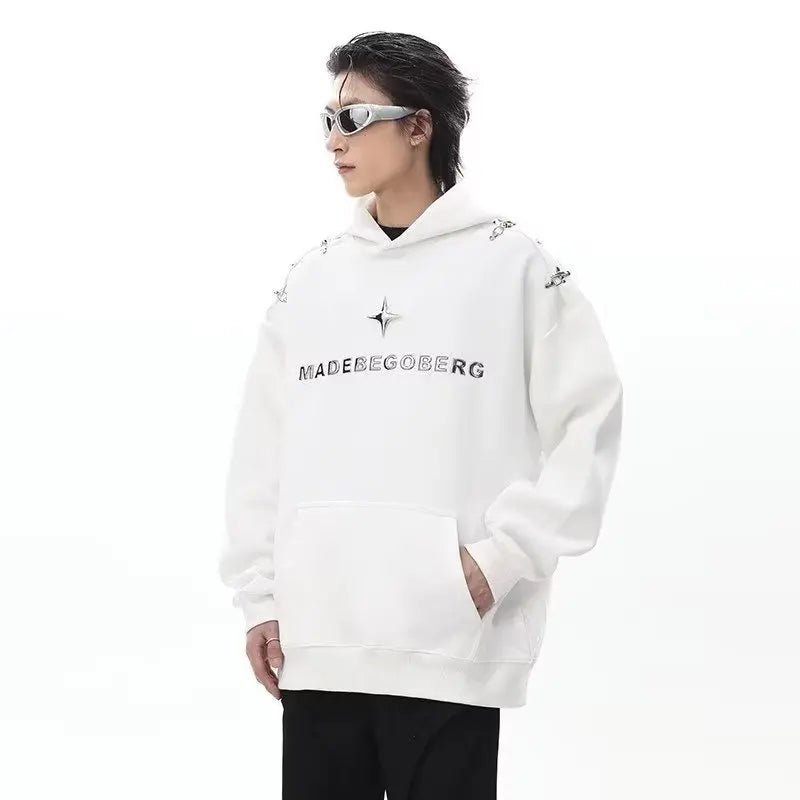 mens autumn hoodie set oversized high street hooded pullover hip hop straight leg jeans 2 piece 2023 street couple fashion suit unique jeans style 4106