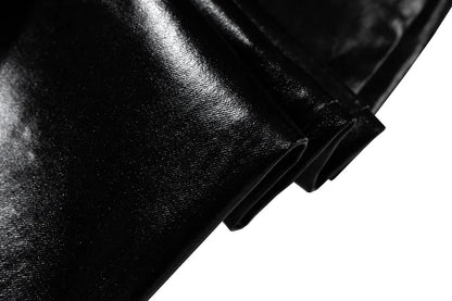 high street wide leg glossy pu leather pants sashes boot cut men and wome straight baggy casual jeans oversized flared trousers unique jeans style 3642