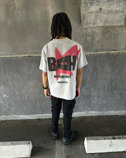 American Gothic Trend Initials Printed Short-Sleeved T-Shirt Men's Y2K Street Hip-Hop Retro Harajuku Casual Loose Oversized Top Street King Limited