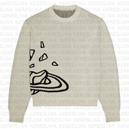 Traf-2024 Women's Sweater zssiibo Official Website Autumn and Winter New Y2K Printed Pattern Couple's Hoodie Women's Wear Street King Limited