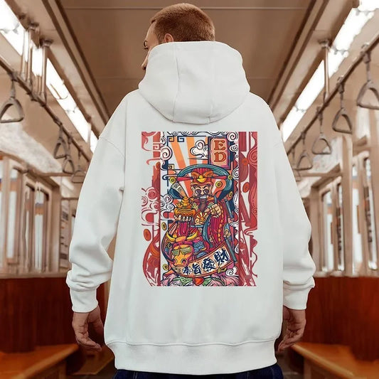 Men's Funny The God Of Wealth Graphic Hoodies 2025 Autumn Hip Hop Print Sweatshirts Hombre Y2K Streetwear Pullovers Hoodie Street King Limited