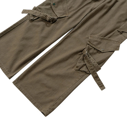 mens baggy jeans ribbon pockets loose cargo pants luxury designer man denim pants jeans trousers combat utility trousers