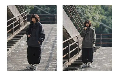 Men Women Winter Fleece Hoodies Korean Style Half Zipper Harajuku Hip Hop Hooded Sweatshirt Street Oversized Couple Pullovers Street King Limited