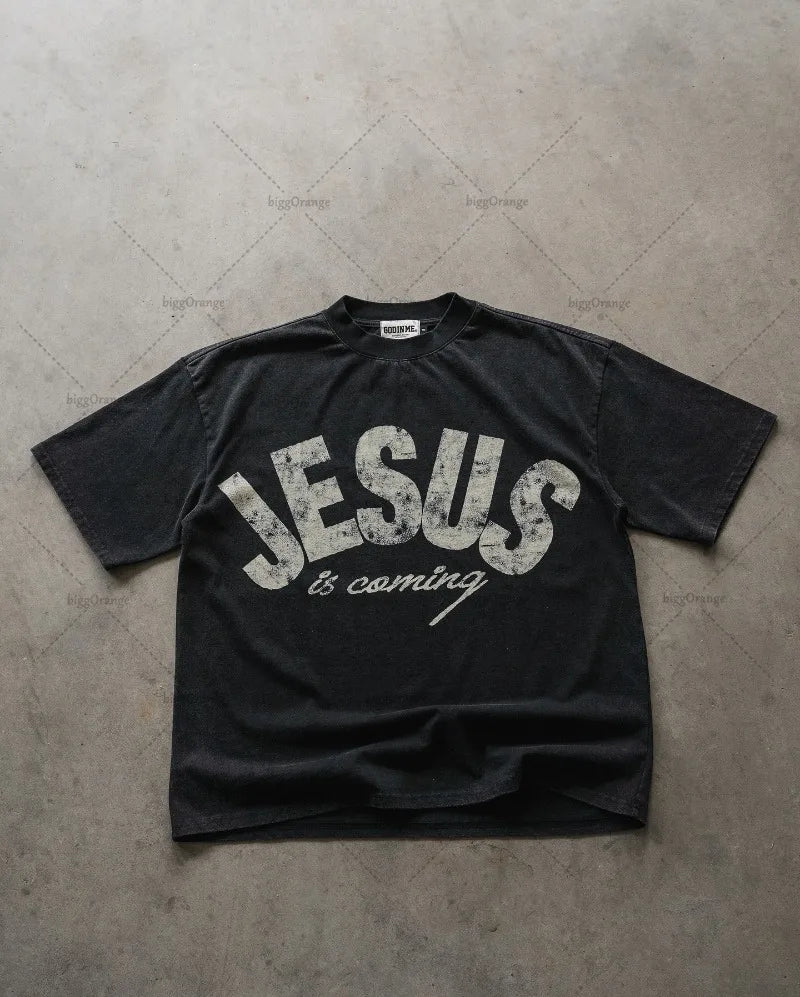 American Retro Classic All-match Top Y2K Harajuku Oversized Letter Printed T-shirt Men Street Hip-hop Loose Casual Short-sleeved Street King Limited