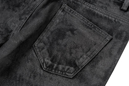 high street hand brushed glue sparkling baggy flare jeans for men y2k pantalones hombre leather pants oversized denim trousers 1 unique jeans style 5422
