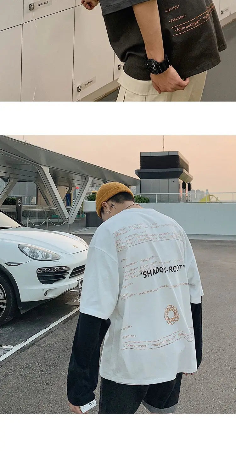 Summer quarter-sleeved men's T-shirt ins clothes trend Korean style loose mid-sleeve short-sleeved T-shirt half-sleeved T shirts Street King Limited