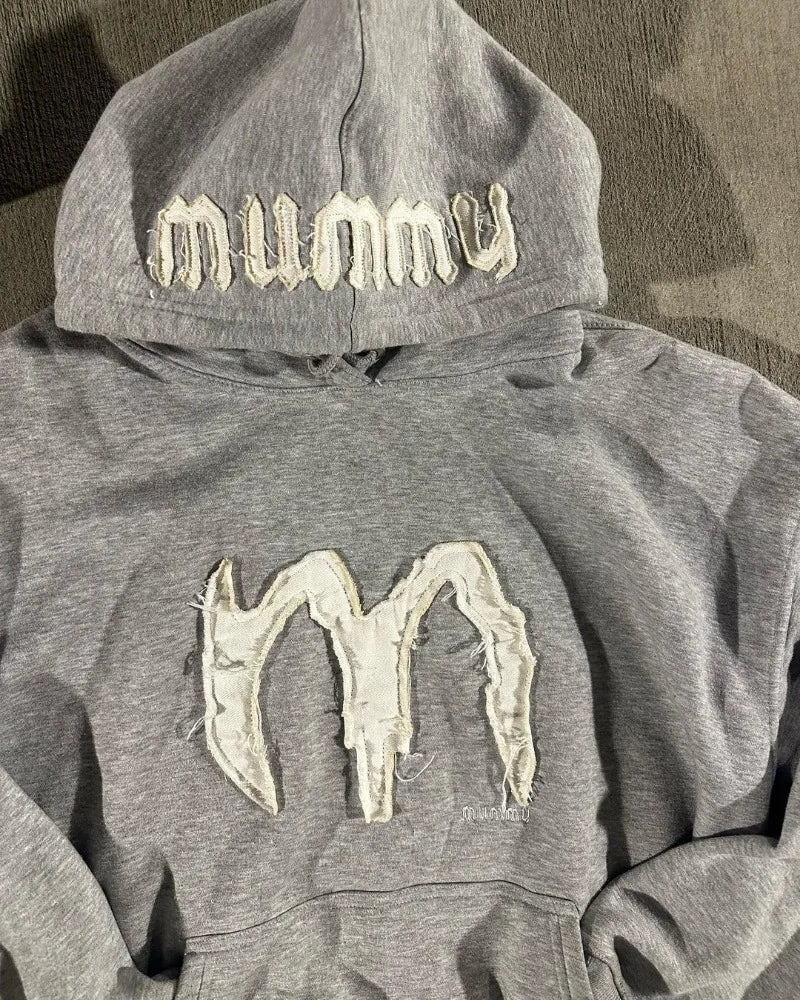 2024 Y2k Street Fashion Loose Hoodie Retro Letter Embroidery Oversized Pullover Men Trendy Brand Hip-Hop Rock Sweatshirt Women Street King Limited