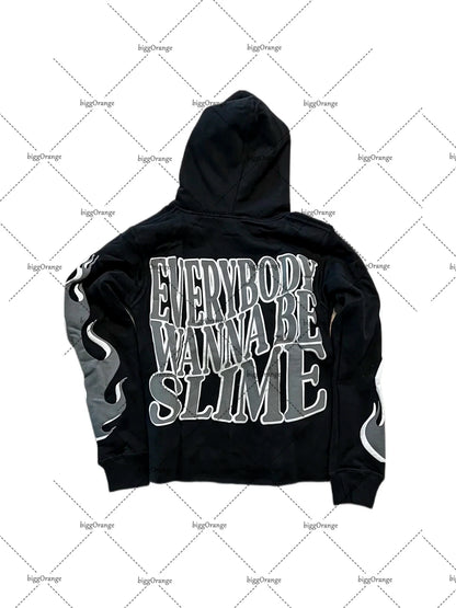 American Trendy Alphabet Oversize Hoodie Men's Y2K2023 High Street Clothing Fashion Loose and Versatile Pullover Sweatshirt Men Street King Limited