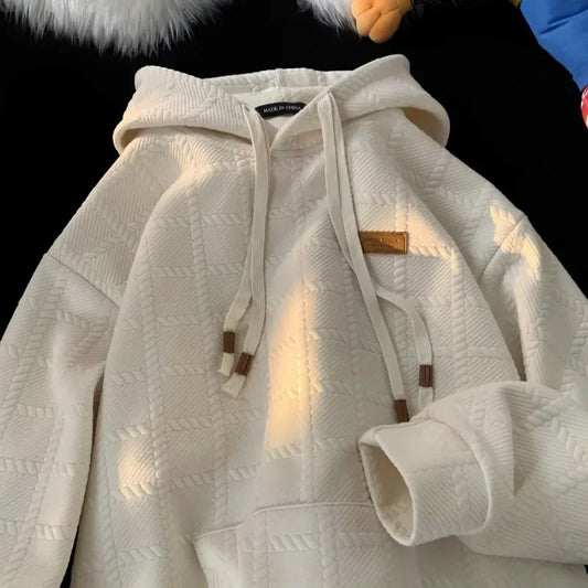 Korean Solid Color Hoodie Men's Autumn Loose Hooded Sweatshirt Fashion Brand Hoodies Harajuku Male Pullovers Street King Limited
