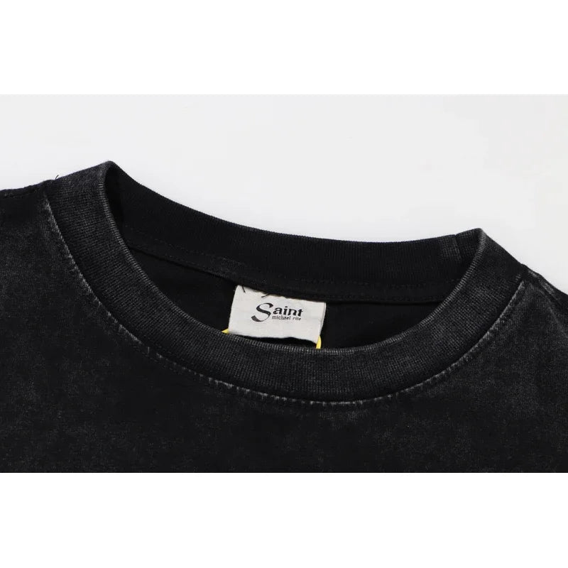 Newest Saint T-shirts Letter Pattern Tops Tee Men Woman Spring Best Quality Casual Crewneck Short Sleeve Street King Limited