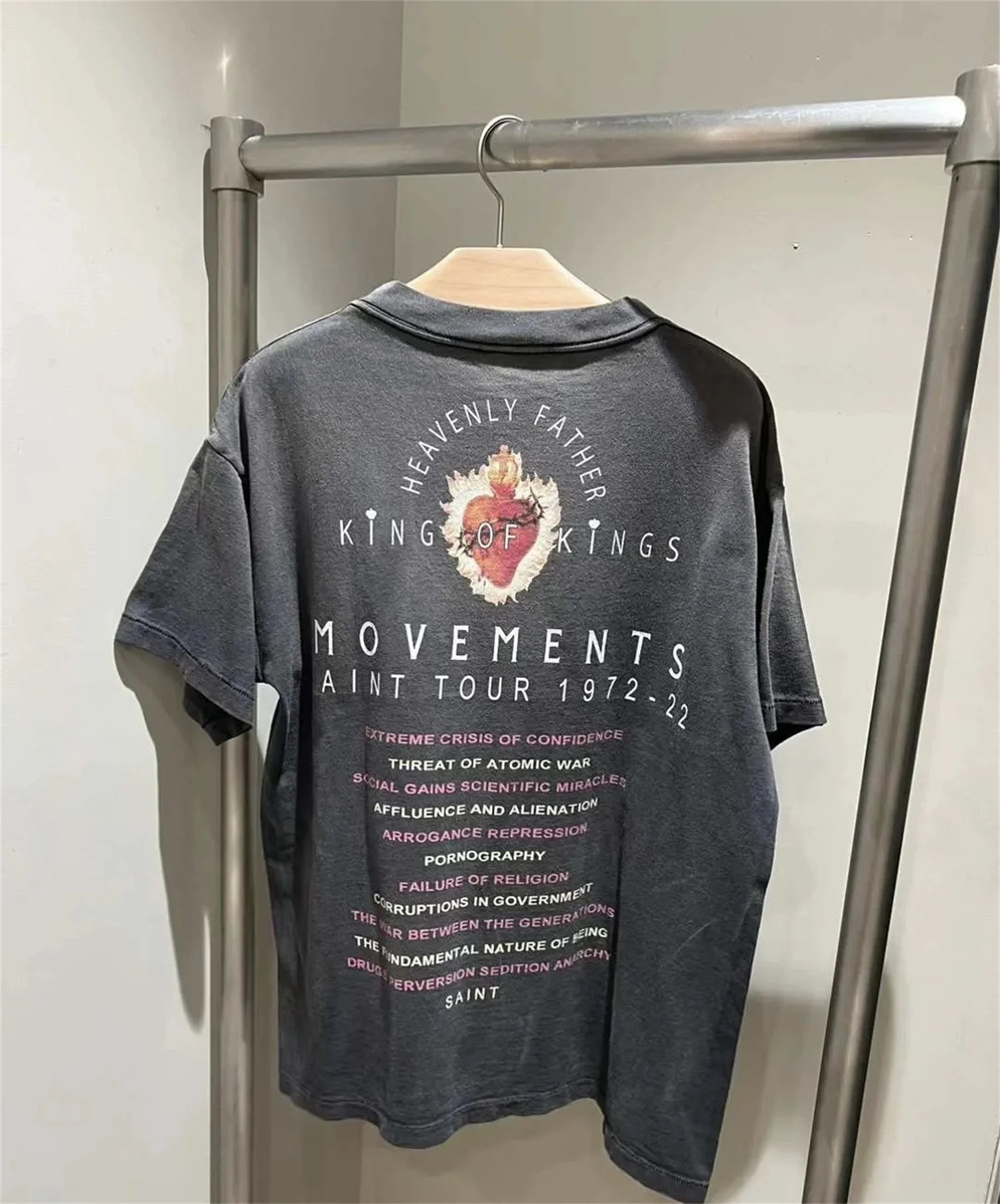 Summer Retro VINTAGE Eye Pattern Printed High-Street Wear Casual Loose Quality T-Shirt Tops For Men Street King Limited