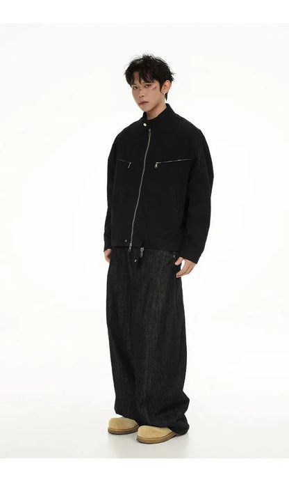 spring autumn fashion motorcycle jacket men stand collar loose casual korean streetwear vintage cargo jackets coat outerwear unique cargo style 208