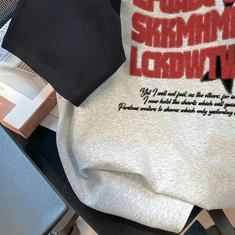 American personality raglan shoulders oversized T shirt Fashion Harajuku streetwear women Letter Printing fresh Short sleeve top Street King Limited