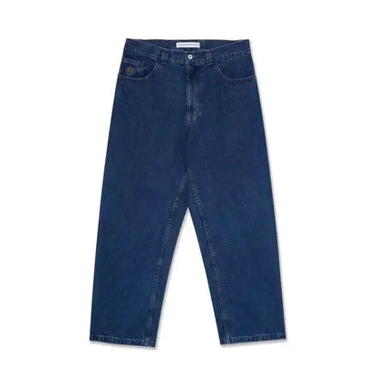 hip hop polar big boy jeans streetwear cartoon embroidery y2k pants vintage blue baggy jeans mens womens high waist wide trouser unique jeans style 4114