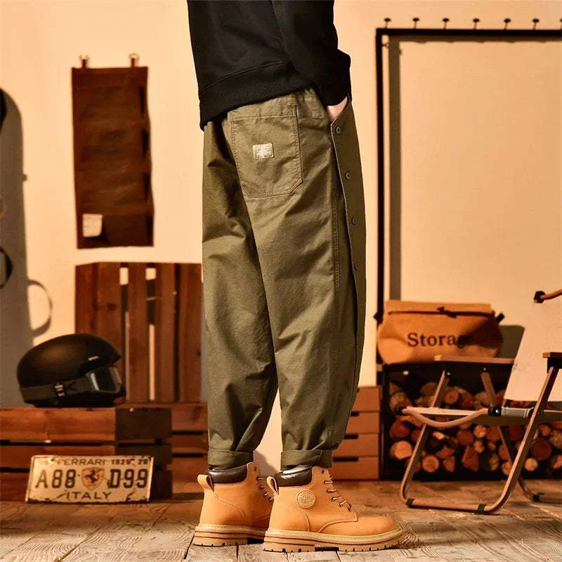 new breasted cargo tracksuit pants for men autumn y2k vintage harem tactical sweatpants casual outdoor baggy joggers trousers unique joggers style 42