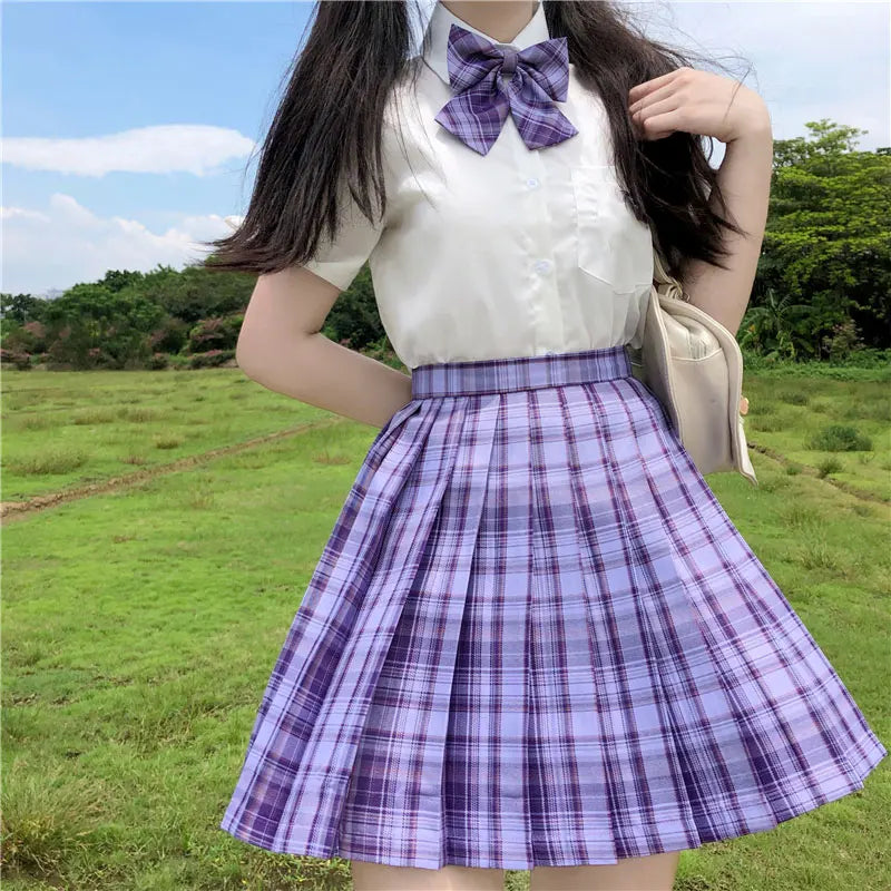 Jk Uniforms Gyaru School Uniform for Girl Student Pleated Skirt Uniform Set Women Short Sleeve Bow Tie Seifuku Japanese Style Street King Limited