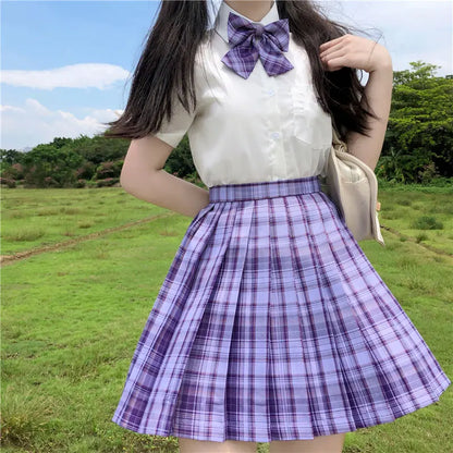 Jk Uniforms Gyaru School Uniform for Girl Student Pleated Skirt Uniform Set Women Short Sleeve Bow Tie Seifuku Japanese Style Street King Limited