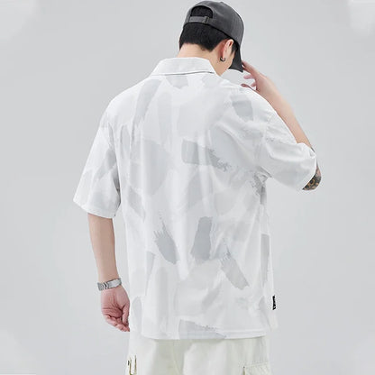 Streetwear Summer Short Sleeve Lapel Polo Shirt Mens Full Print Tee Shirts Korean Summer Short Sleeve Lapel Polo Shirt Mens Full Print Tee Shirts Korean Fashion Pocket Golf Wear Button Camisa Polo Masculina Fashion Sweater Jacket With Graphic Design For Men