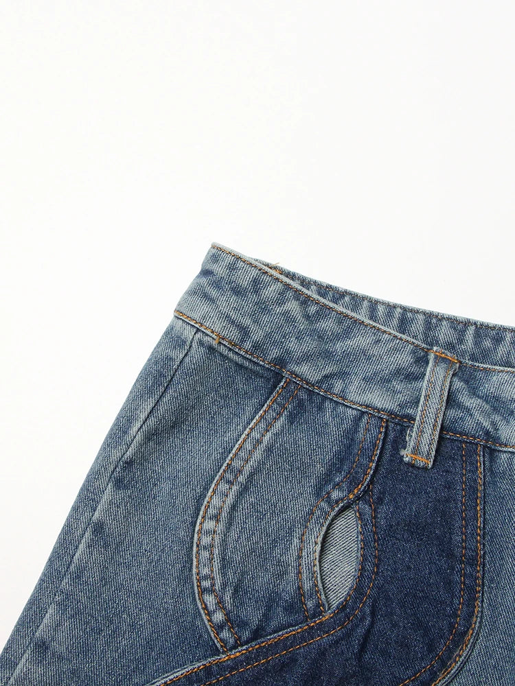 womens hollow jeans spring trend personality high waist zipper casual wide leg pants fashion casual clothing y2k pants jeans unique jeans style 71