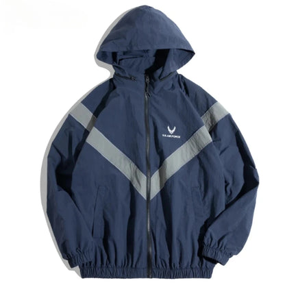 american cargo jacket mens college flight training quick drying color block bomber coat couple high street motorcycle outwear unique cargo style 1801