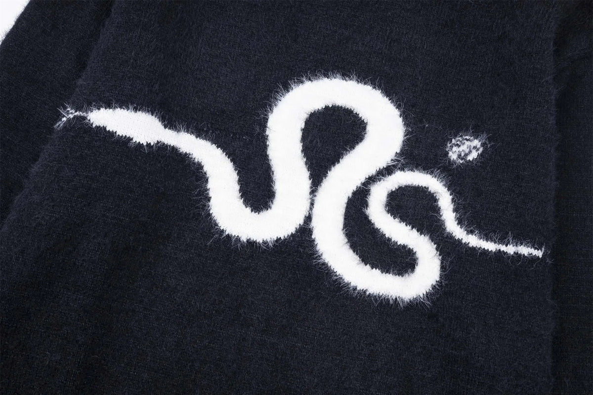 New 2024 Men Luxury Gentleman Embroidered Snakes Cotton Knit Casual Sweaters Pullover Asian Size High Drake #726 Street King Limited