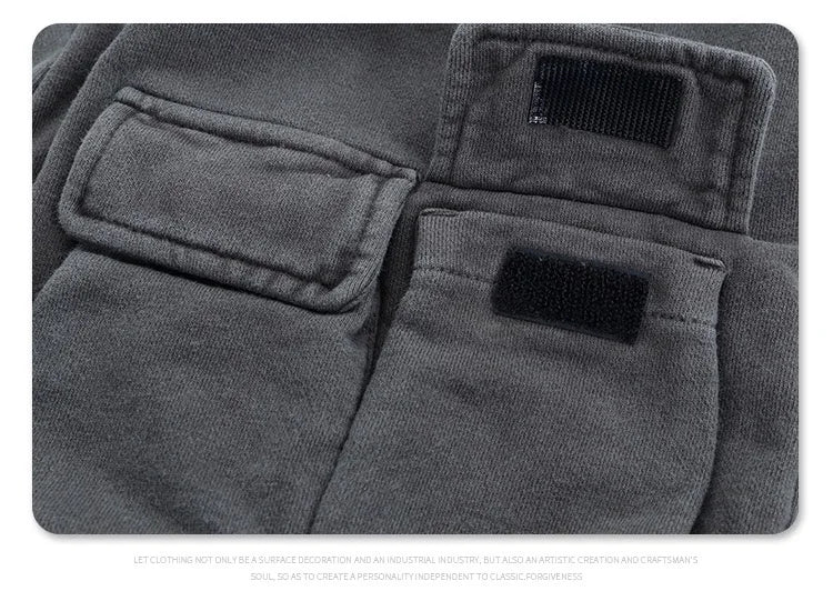 Multi-pocket zipper tactical overalls feature heavyweight shorts Street King Limited