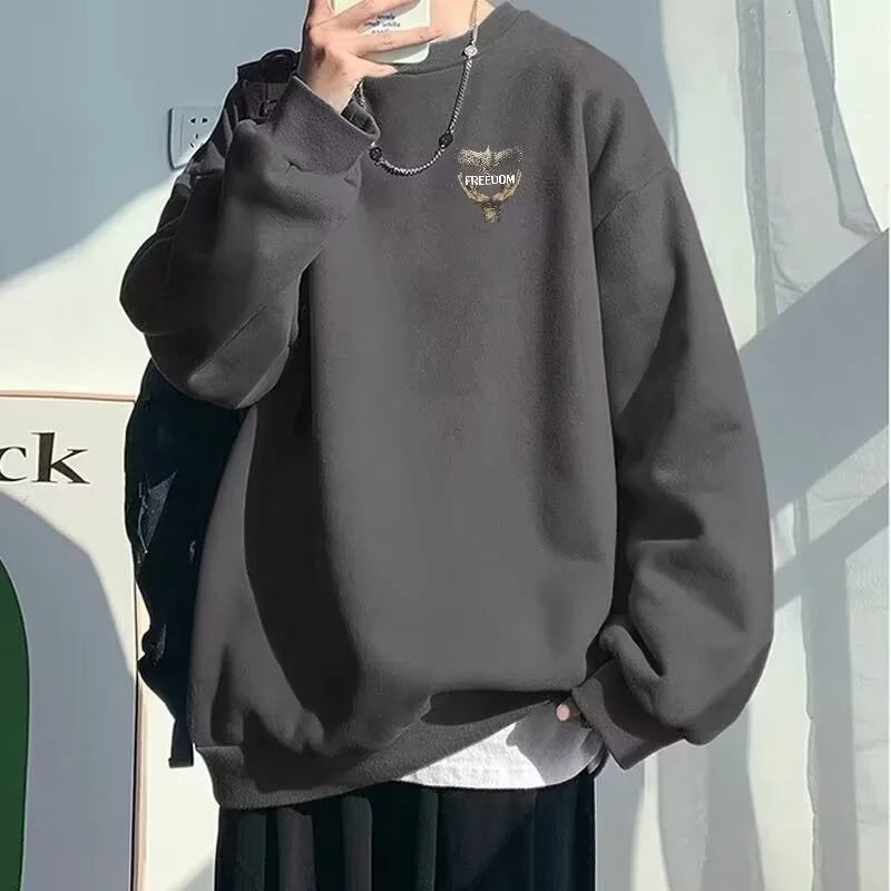 Dove Of Freedom Graphic Printed Men's Crewneck Hoodies Hip Hop Fashion Pullover Sweatshirts Hombre Y2K Streetwear Fleece Clothes Street King Limited