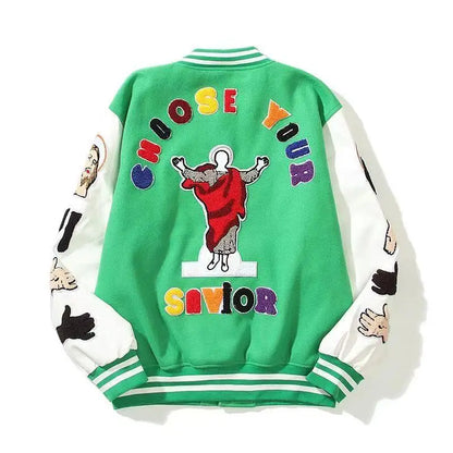 solid color embroidered letter jacket baseball uniform couple wear harajuku style casual loose high street y2k patchwork jacket unique default style 1668