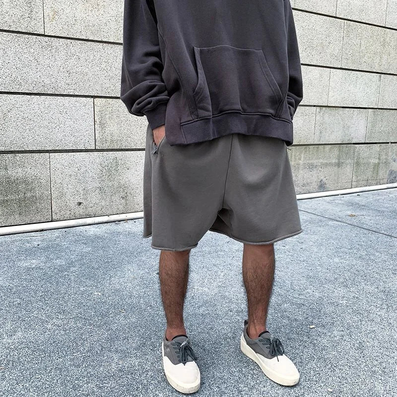 Good Quality New Kanye West Shorts High Street Chaopai Heavyweight Curled Edge Oversized Motion Casual Breeches Street King Limited