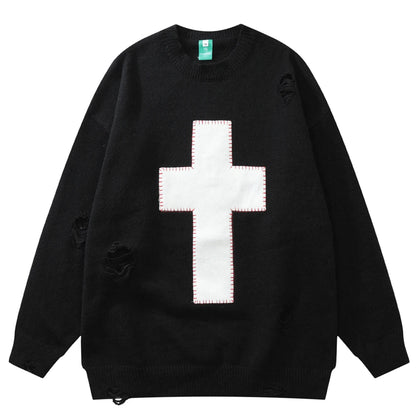 New 2022 Men Luxury Gothic Winter gentleman Cross Holes Knit Casual Sweaters pullover Asian Size High Street Drake R020 Street King Limited