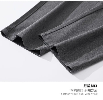 suit pant men korean streetwear fashion loose casual plus size straight suit pant office man commuter pants trousers unique default style 2110