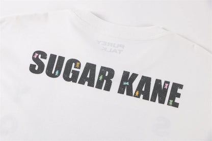 Vintage Summer Pink Rock bear Cartoon Distressed Cotton Casual T-Shirt Tops Street King Limited