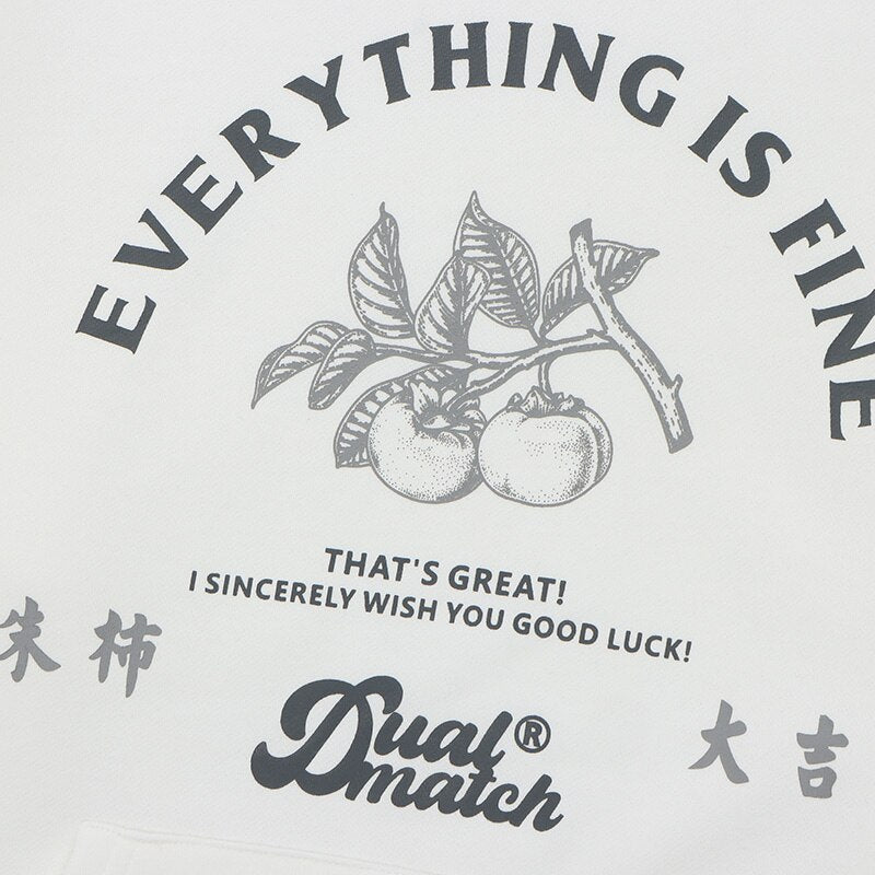 "Everything Is Fine" Unisex Men Women Streetwear Graphic Hoodie Daulet Apparel