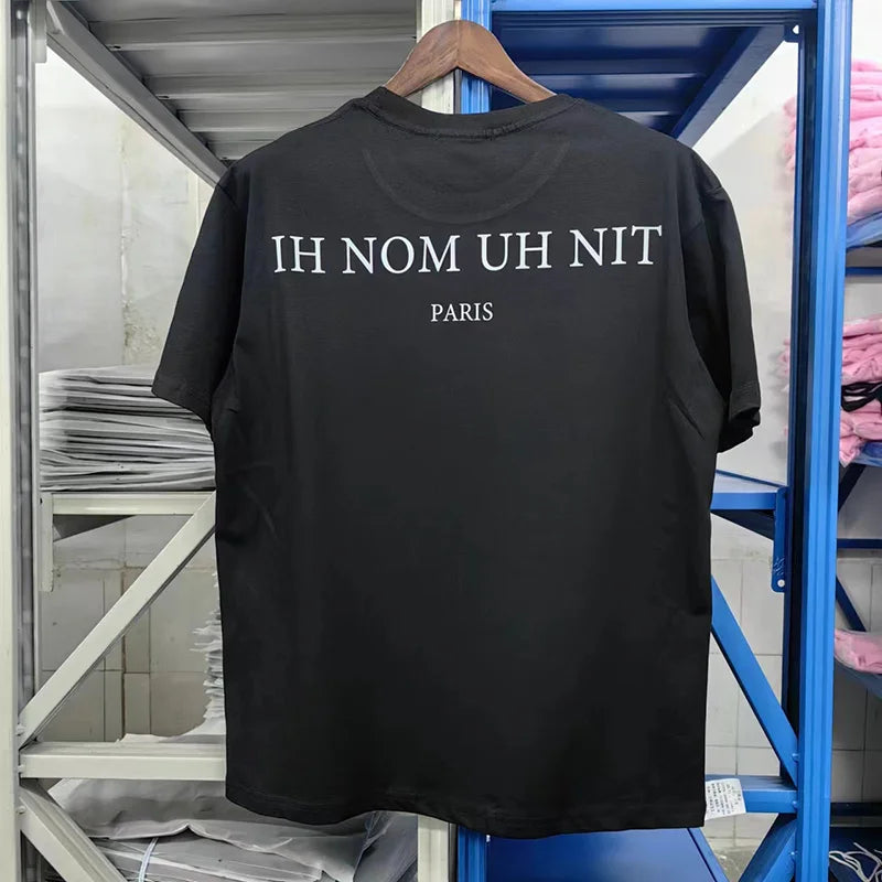 2024ss New IH NOM UH NIT T-shirt Masked Gold Necklace Printing Men Woman Good Quality Chaopai Top Tees Street King Limited