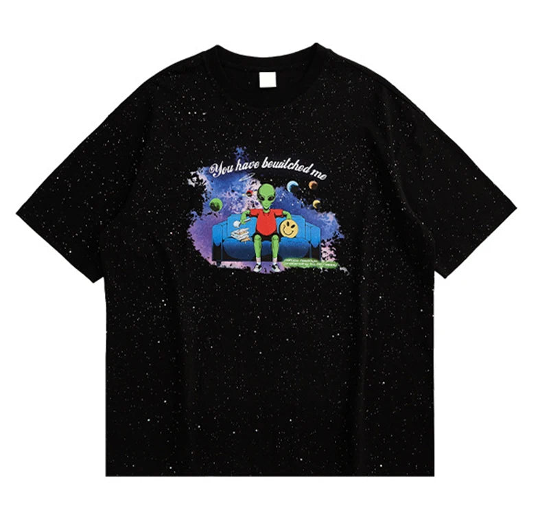 Rainbowtouches T Shirt 2022 Vintage Unisex High Street Alien Graphic Oversize Mens T Shirts Street Fashion Hip Hop Cotton Shirts Street King Limited