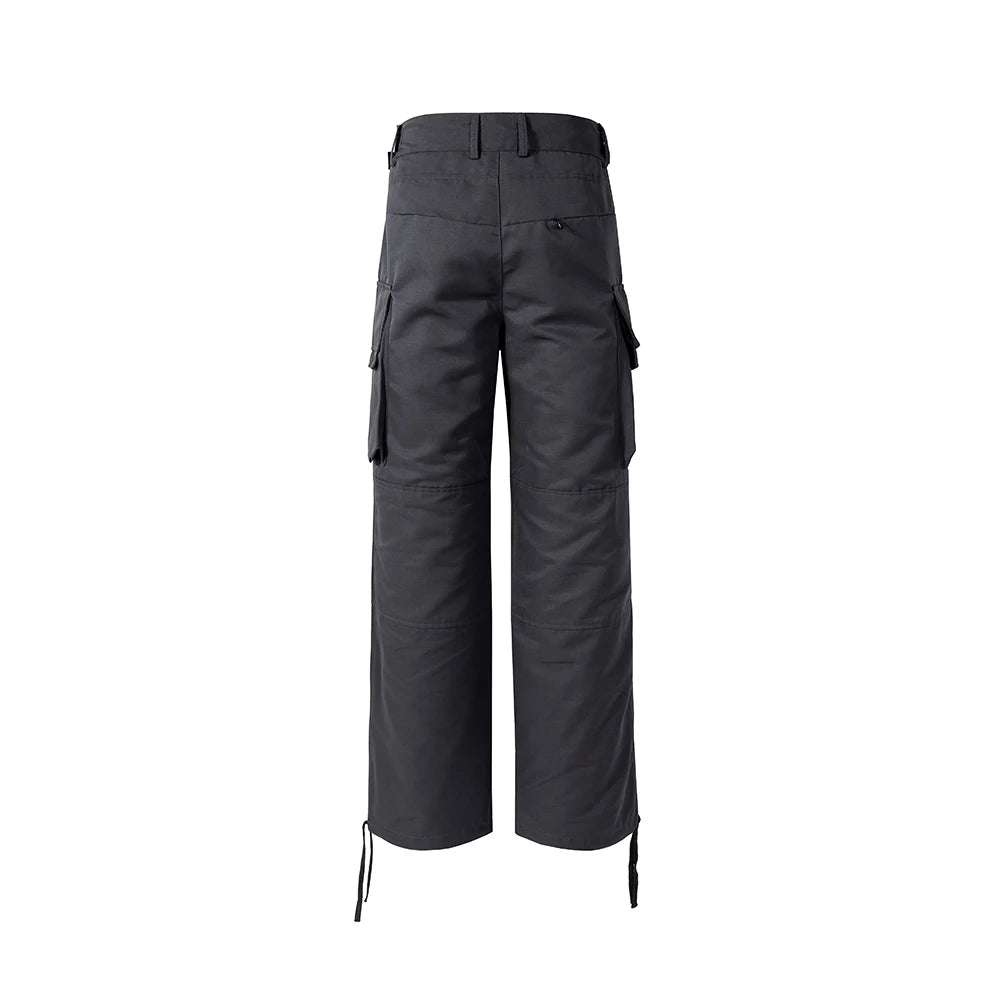 y2k blue zipper multi pocekts baggy cargo pants for men straight pantalones hombre casual trousers oversized hip hop overalls unique cargo style 2335
