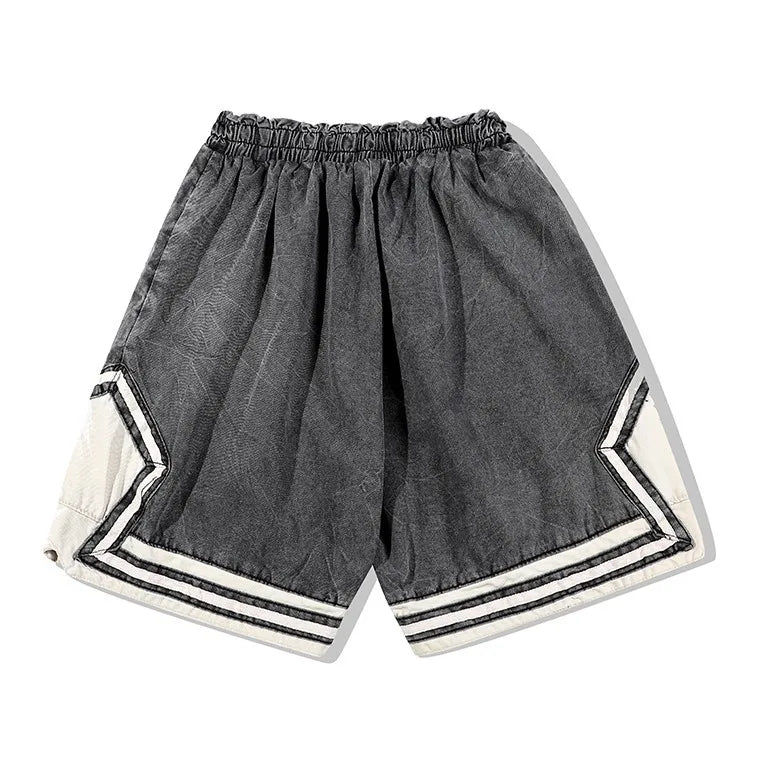 New 2021 luxury Novelty Men Comfortable Classic Striped DIRTY Old Wash Skateboard Street Cotton Casual Shorts Kanye west A202 Street King Limited