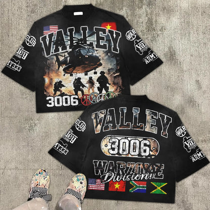 American Gothic Trendy Special Forces Letter Pattern Printed Oversized T-shirt Women's Summer Retro y2k Clothing Loose Shirt Street King Limited