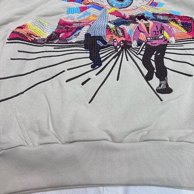 Autumn and winter 2024 new all-seeing eye embroidered hoodie Street King Limited
