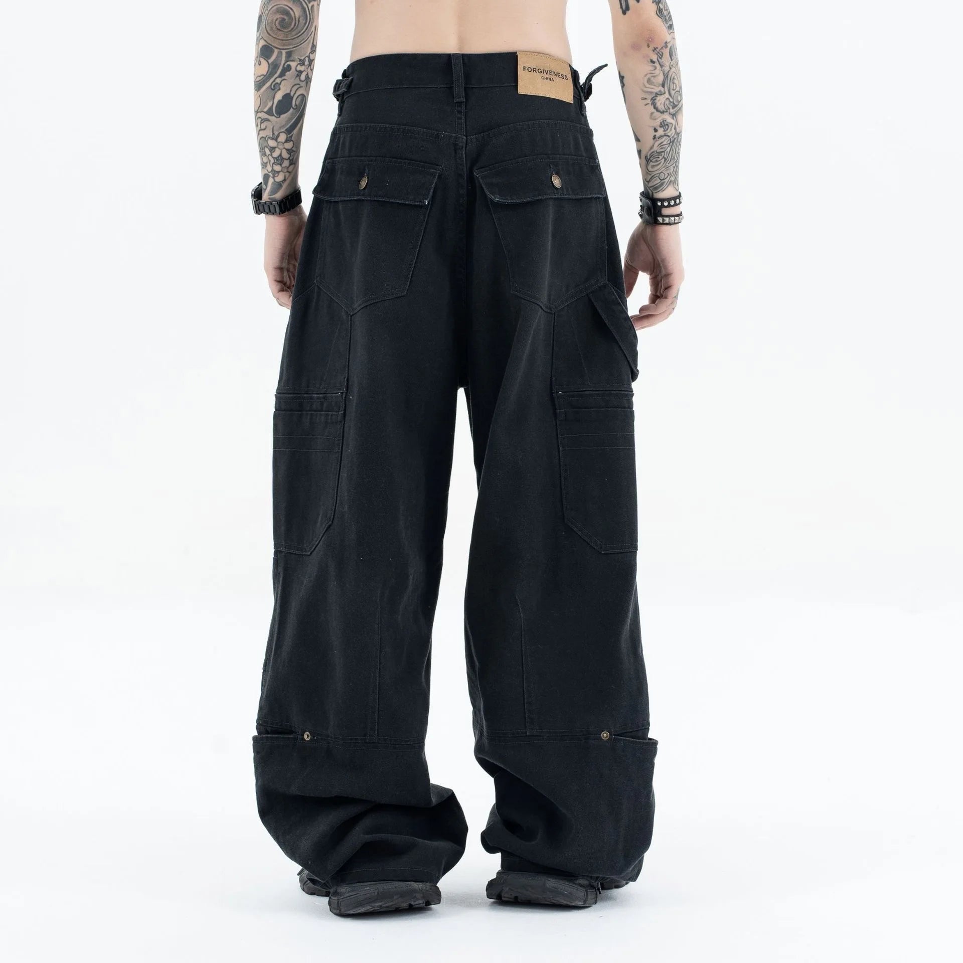 Washed and worn multi-pocket cargo jeans Street King Limited